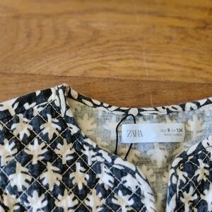 Zara Girls Black and White Quilted Dress